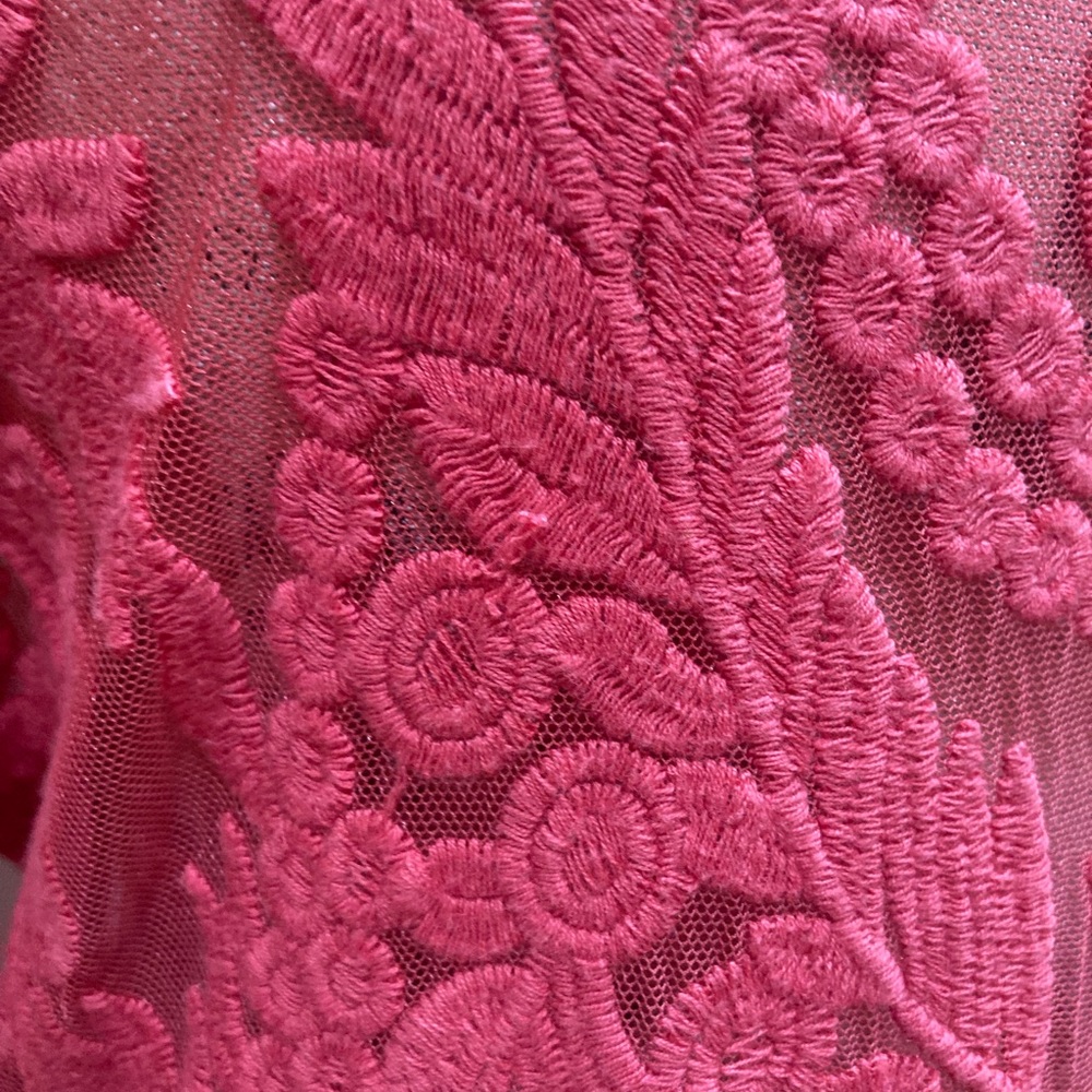 COPY - Sundance Coral Lace Embroidered Mesh Floral Tunic, Size Medium& XS - Picture 8 of 11